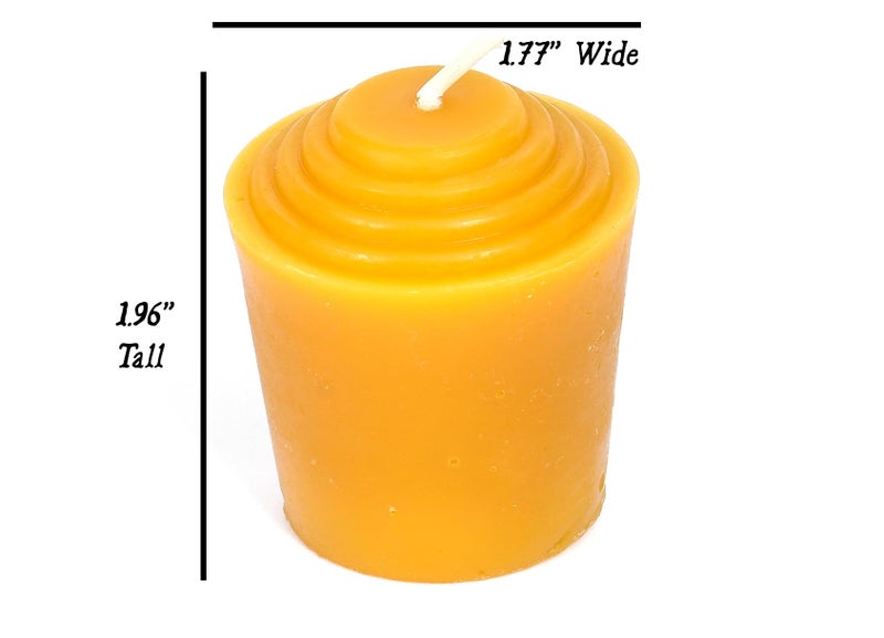 Bee The Light 100% Pure Beeswax Votive Candles - USA-Sourced Handmade Votives for Home, Christmas, and Advent, Smokeless Unscented 12 Candle Set with Natural Honey Aroma, 1.96 x 1.77 Inches, by BeeTheLight - Image 2